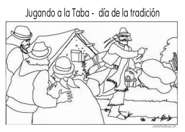 jugando a taba   -  día de la tradición