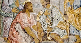 Jesus washes the feet of a disciple