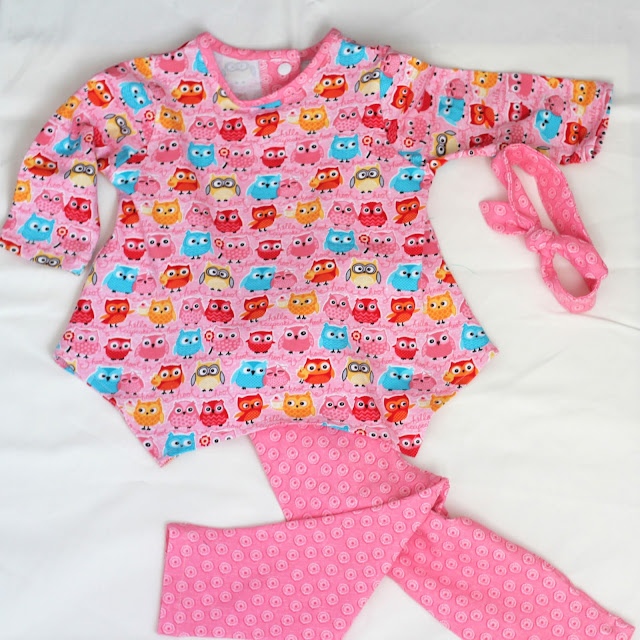 McCall's 7677 baby outfit in Riley Blake knit