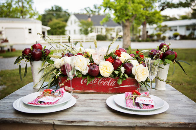 Mesa de boda para dos...temática manzanas