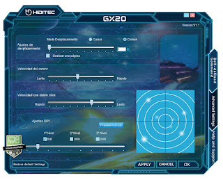 software GX20, review informatica valse, review raton gaming, review gx20, raton hiditec gx20 gaming 4000dpi, raton gaming, on the fly, sensor avago, tecnología omron, OMRON, raton ambidiestro