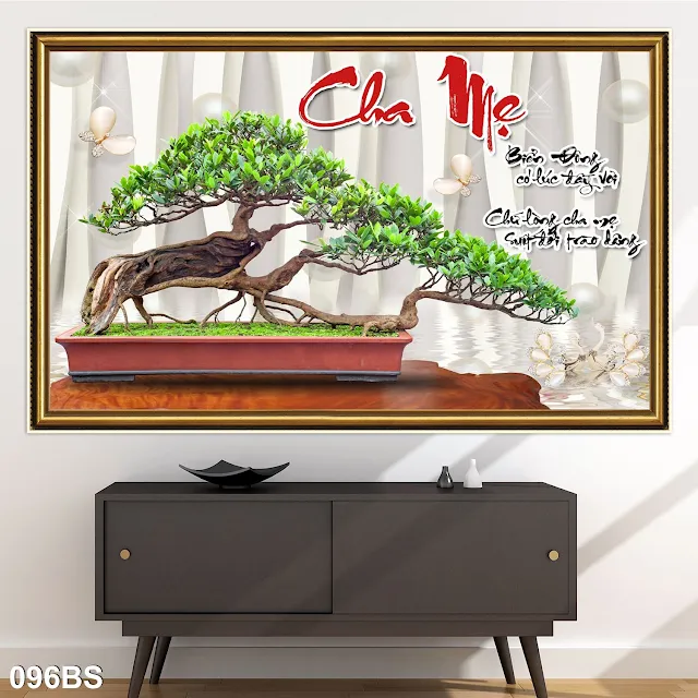 Tranh Mai Đào - Bonsai