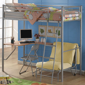 Metal Bunk Bed With Desk