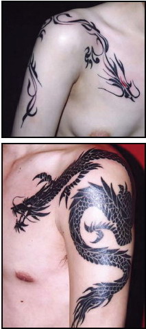 tribal dragon tattoos design