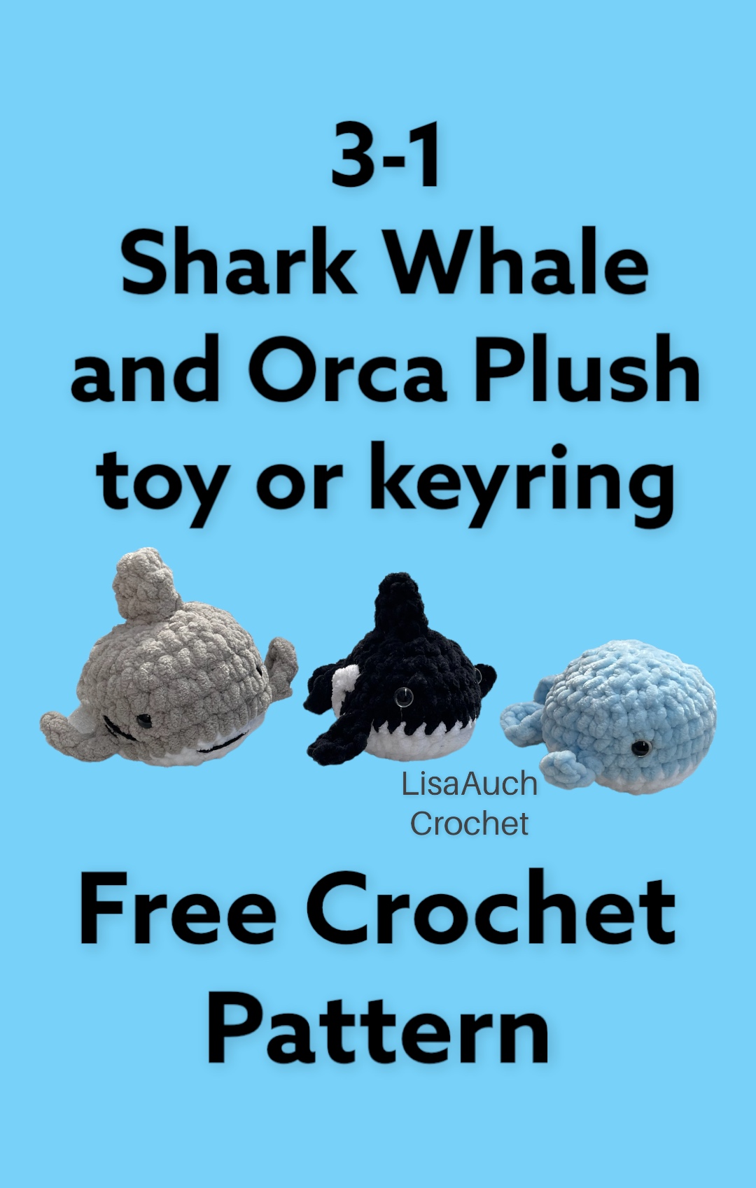 Orca Whale Crochet Pattern (Small Plushie Orca)