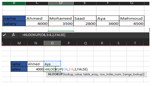 Important EXCEL Formulas & Functions   بعض المعادلات المهمة فى اكسيل (HLOOKUP & VLOOKUP)