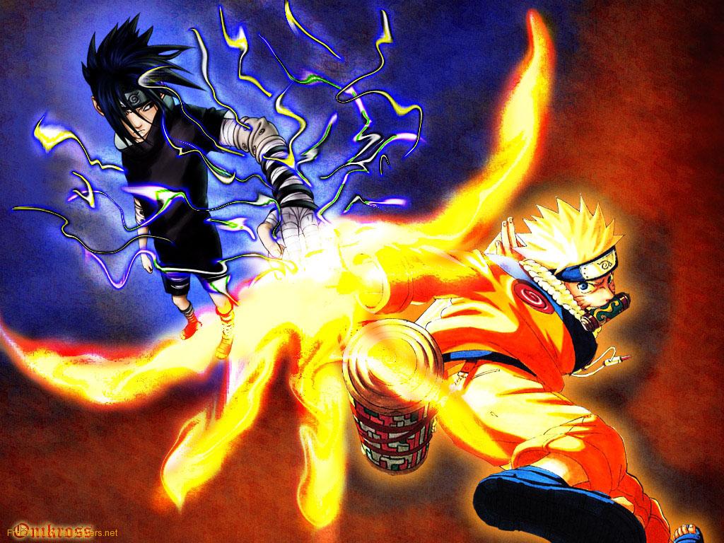 Naruto Rasengan vs Sasuke Free Download Wallpaper (1024 x 768 )