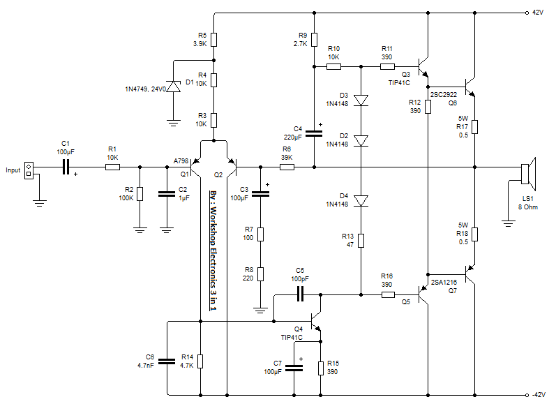 Rangkaian Power  Amplifier  400  Watt  Edukasi Elektronika 