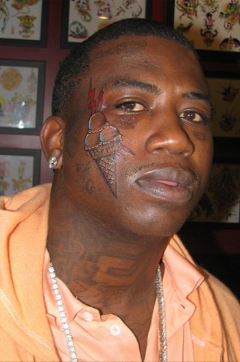 gucci tattoo on face. Gucci Mane ice cream tattoo—if