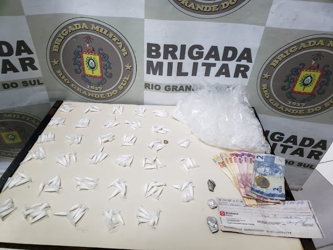 BM realiza prisão e apreende 164 pinos de cocaína na Anair em Cachoeirinha