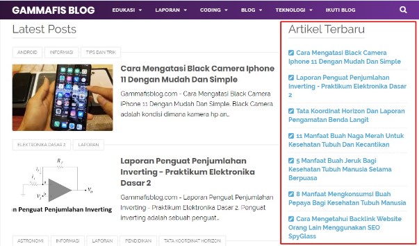 Cara Membuat Widget Artikel Terbaru Di Blog