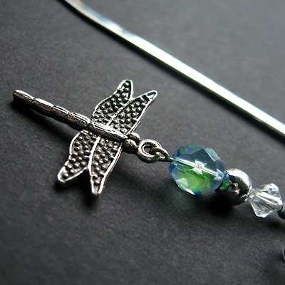 Dragonfly Kiss Beaded Book Hook Bookmark