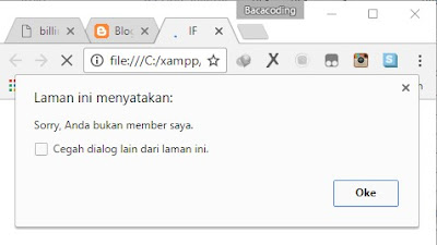 Logika IF Member Terdaftar dengan JavaScript