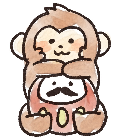 ダルマを抱えている猿のイラスト 申年 ゆるかわいい無料イラスト素材集 ダルマを抱えている猿のイラスト 申年 ゆるかわいい無料イラスト素材集