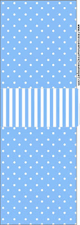 Light Blue with Stripes and Polka Dots: Free Printable Candy Bar Labels.