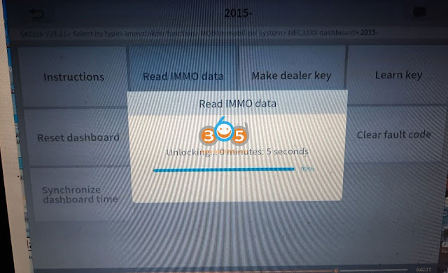 Xtool X100 PAD3 Read MQB NEC35XX Immo Data via OBD 7
