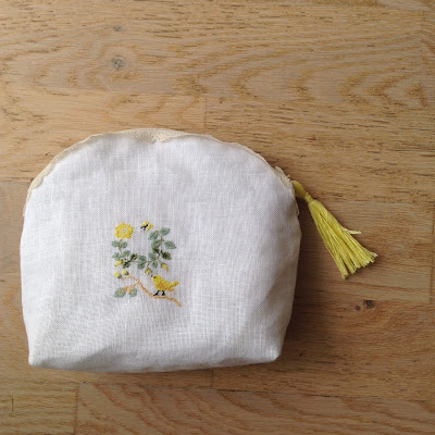 trousse de beauté en lin et coton 