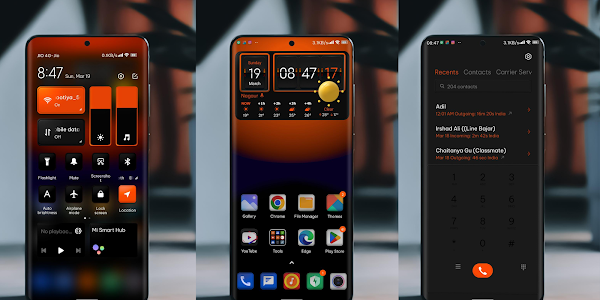 Dark Orangness | Best Orange -Dark Theme For MIUI 12 & MIUI 13 with Unique interface 