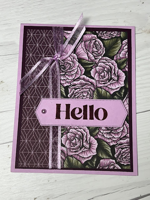 Floral Greeting Card using Stampin' Up! Favored Flowers Designer Series Paper