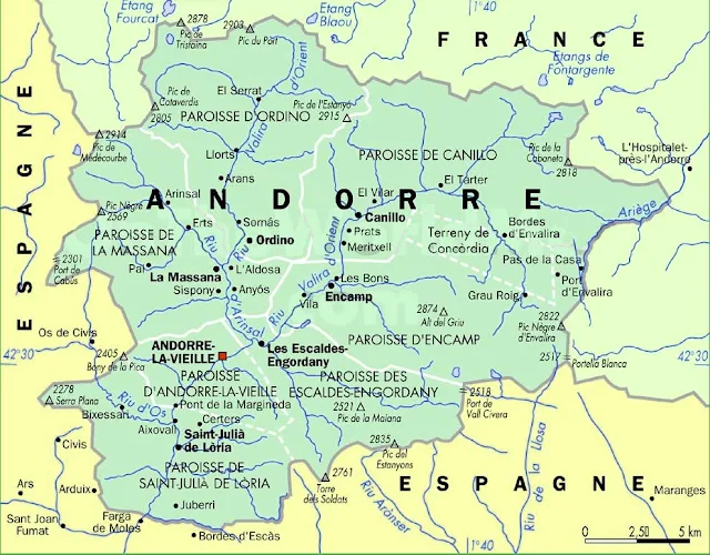 Gambar Peta Andorra