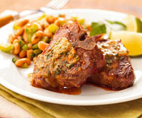 Lamb Chops and Beans with Chile Butter