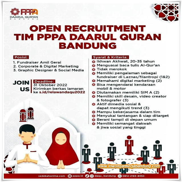 Loker Bandung Tim PPPA Daarul Quran Bandung
