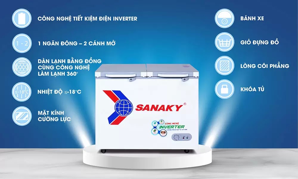 Tủ đông Sanaky Inverter VH-2899A4K 280 lít