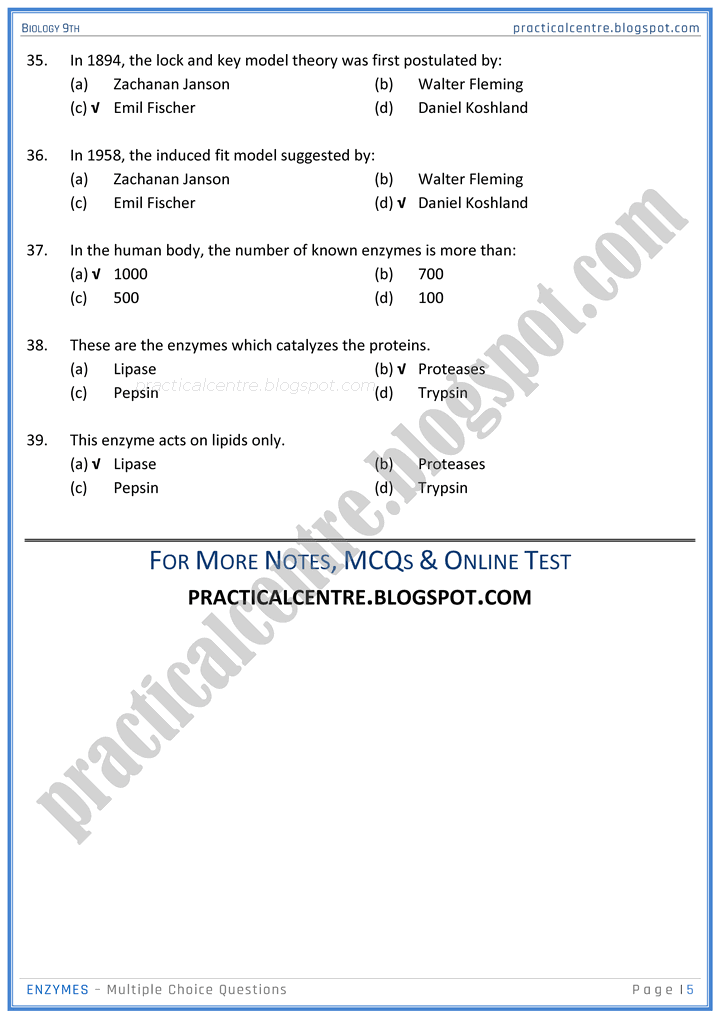 enzymes-mcqs-biology-9th-notes