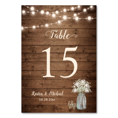  Baby's Breath String Lights Wedding Table Number