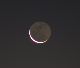 3% crescent moon with earthshine