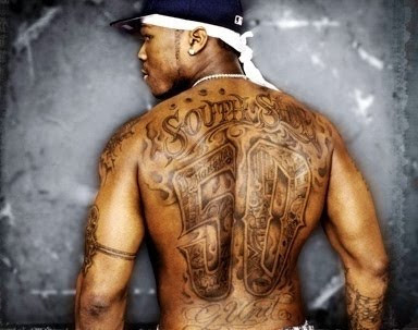 50 Cent Tattoos of gangster rap artist