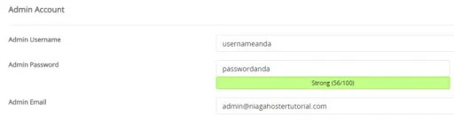 masukan usernam dan password wordpress