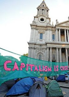 The Occupy London Stock Exchange protesters outside St Paul's Cathedral 