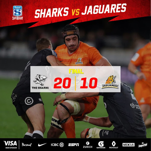 Jaguares cayó en Durban ante Sharks por 20 a 10