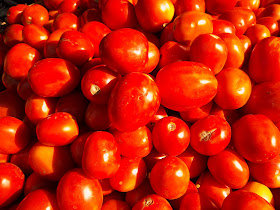 red ripe tomatoes close-up