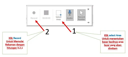 Langkah 3 merekam layar menggunakan power point