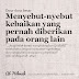 Dosa besar : menyebut-nyebut kebaikan yang pernah diberikan pada orang lain