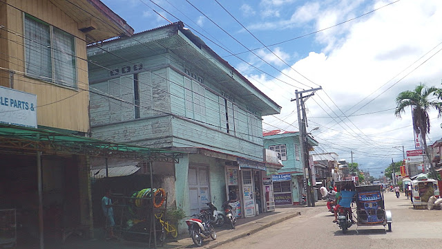 row of big old wooden houses in Catarman Northern Samar