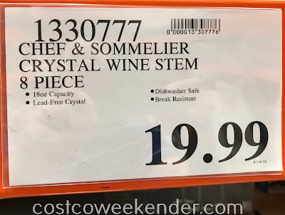 Deal for an 8-piece stemwware Chef & Sommelier Crystal Wine Glasses at Costco