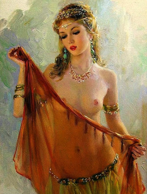 painting of a women by Konstantin Razumov