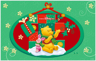 Winnie the Pooh Christmas Celebration: Free Printable Frames, Cards or Invitations