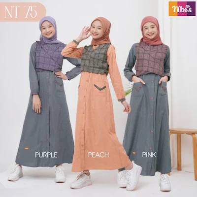 gamis remaja simple tapi elegan untuk hari raya Lebaran 2023