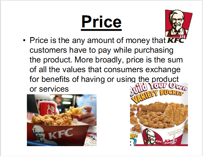 Iye: KFC - MARKETING MIX 4P