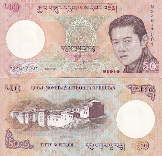 B8 BHUTAN 50 NGULTRUM UNC 2021 (P-31)