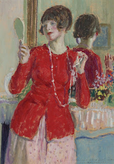 Frederick Carl Frieseke Woman with a mirror