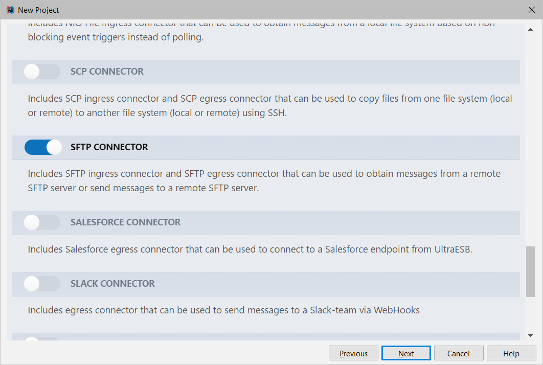 Step 3.2: 'SFTP Connector' selected