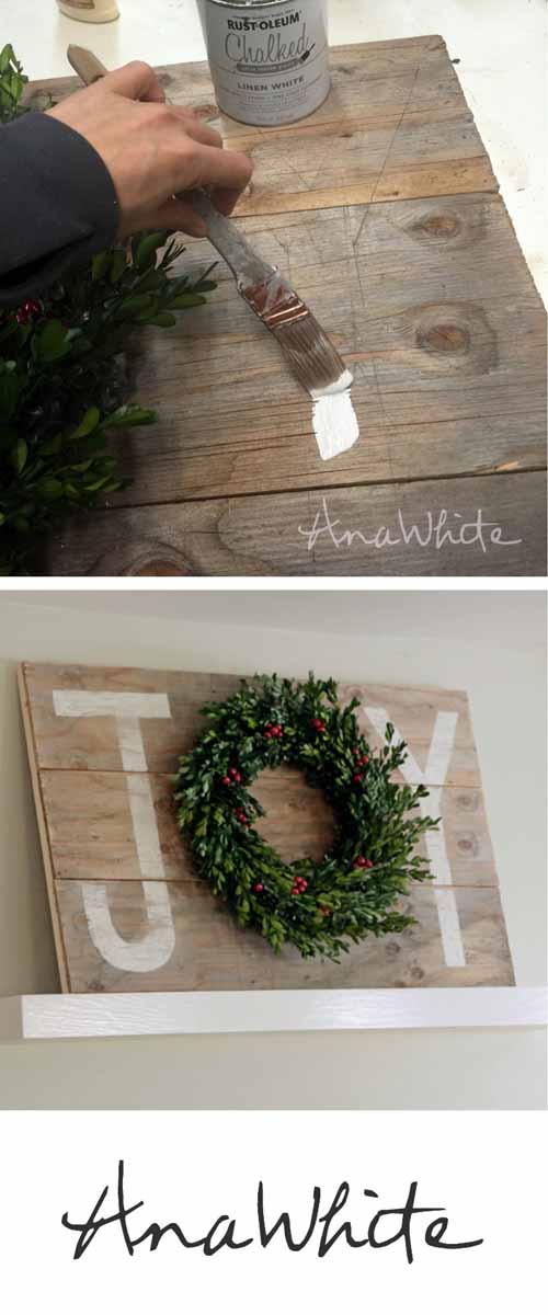 Easy Homemade Joy Holiday Wooden Sign Christmas decorations