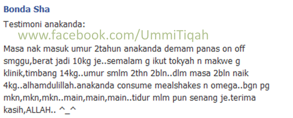 Ummi Tiqah - Shaklee Malaysia: November 2012