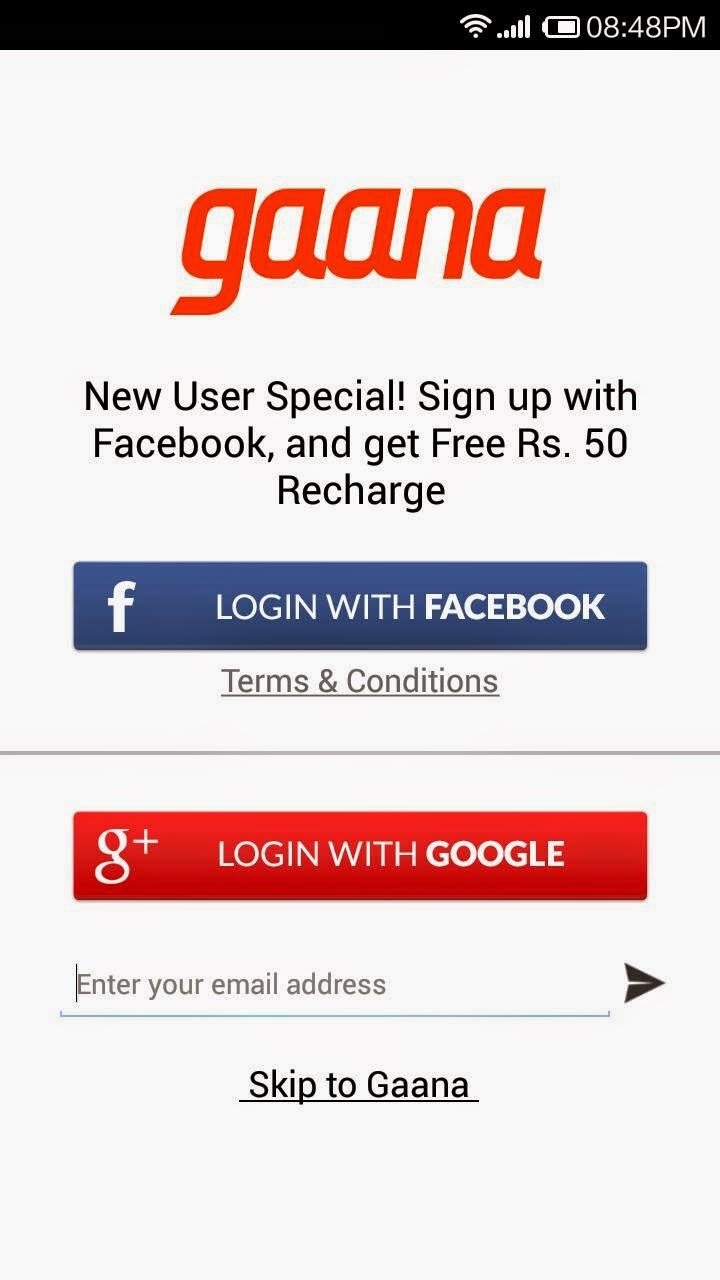 Get free recharge of Rs.110 by downloading gaana app ~ PC ...