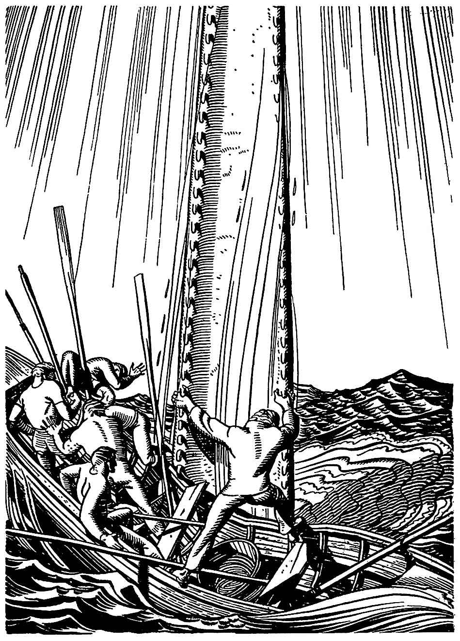 a Rockwell Kent illustration of whaling